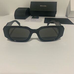 Prada Milano Black Designer Sunglasses – Bold Rectangle Frames